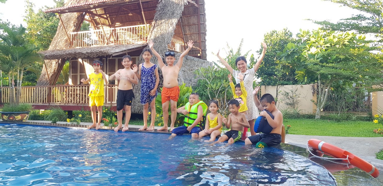 Teaching Swimming for the kids of the village